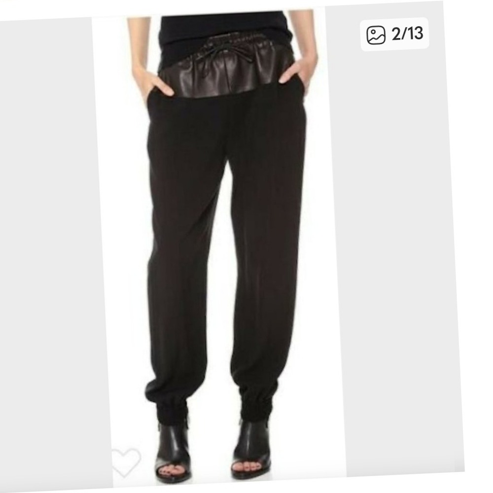 Rag‎ & Bone Black Oven Leather Jogger Pants XS